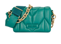 Quilted Shoulder Bag, Nappa Leather, Green, 3*